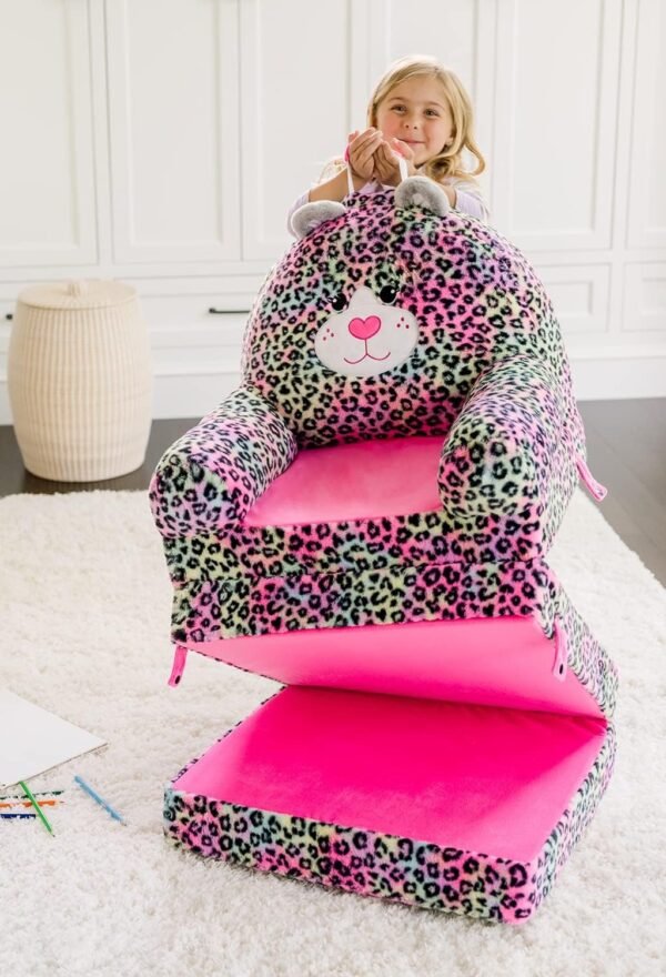 71W0sAKrltL._AC_SL1500.jpg Soft Landing Elite Premium Character Sofa Seat & Transformable Fold-Out Lounger with Carrying Handle – Leopard