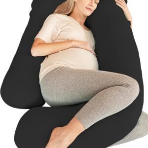 71W1U3fFmQL._AC_SL1500.jpg Cute Castle Pregnancy Pillows, Soft U-Shape Maternity Pillow with Removable Cover - Full Body Pillows for Adults Sleeping - Pregnancy Must Haves - Jumbo 57 Inch - Grey