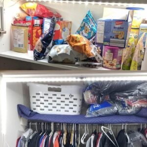 71Wn-L0-N6L._AC_SL1097.jpg 9.8ft Under Cabinet Lighting Motion Sensor Activated Led Strip Closet Lights Battery Powered Basement Trunk Counter Bed Stair Light Auto On Off for Bedroom Kitchen Indoor Nature White 4000K