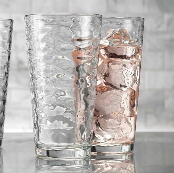 Drinking Glasses Set of 10 Highball Glass Cups, Premium Glass Quality Coolers 17 Oz. Glassware. Ideal for Water, Juice, Cocktails, and Iced Tea. Dishwasher Safe.…