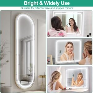 71bWjfyefIL._AC_SL1500.jpg Lamomo LED Vanity Lights for Mirror, Modern Hollywood Style Makeup Light, 13ft Bright White Dimmable Waterproof Flexible Strip Lights for Bathroom, Makeup Table, Dressing Room(Mirror Not Included)