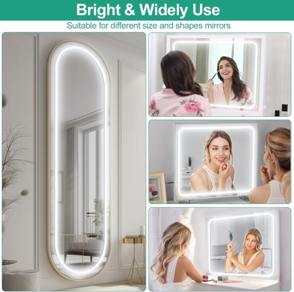 71bWjfyefIL._AC_SL1500.jpg Lamomo LED Vanity Lights for Mirror, Modern Hollywood Style Makeup Light, 13ft Bright White Dimmable Waterproof Flexible Strip Lights for Bathroom, Makeup Table, Dressing Room(Mirror Not Included)