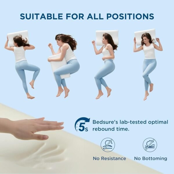 Bedsure Breescape Cervical Neck Pillow for Pain Relief - Contour Memory Foam Pillows for Sleeping, Odorless Ergonomic Pillow Adjustable Orthopedic Neck Support Pillow for Side, Back & Stomach Sleeper