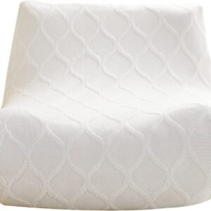 cjc Single Seated Foam Sofa Covers, One Piece 3D High Density Couch Covers, Removable and Machine Washable Covers, Universally Matched with All Floor Sofas On The Market (Seersucker Milky White)