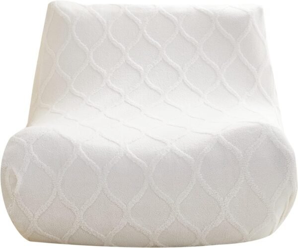 cjc Single Seated Foam Sofa Covers, One Piece 3D High Density Couch Covers, Removable and Machine Washable Covers, Universally Matched with All Floor Sofas On The Market (Seersucker Milky White)