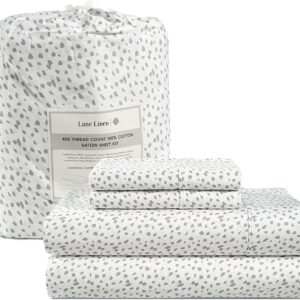 LANE LINEN Queen Sheet Set, 4 Pc Queen Size Sheets Set, 450 Thread Count 100% Cotton Sheets, Cooling Sheets Queen Size, Soft and Breathable Bed Sheets Queen, Deep Pocket Queen Sheets - Ivory