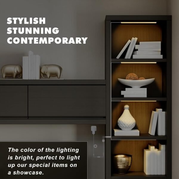 71dY7FGoEEL._AC_SL1500.jpg 4PCS x 12inch Display Cabinet Lights Warm White, Dimmable LED Shelf Lighting with Memory Function, Bookshelf Lighting, LED Lights for Display Case/Pantry/Closet/Safe, 3000K