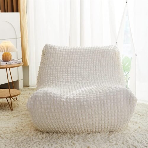 71eC218QftL._AC_SL1500.jpg cjc Single Seated Foam Sofa Covers, One Piece 3D High Density Couch Covers, Removable and Machine Washable Covers, Universally Matched with All Floor Sofas On The Market (Seersucker Milky White)