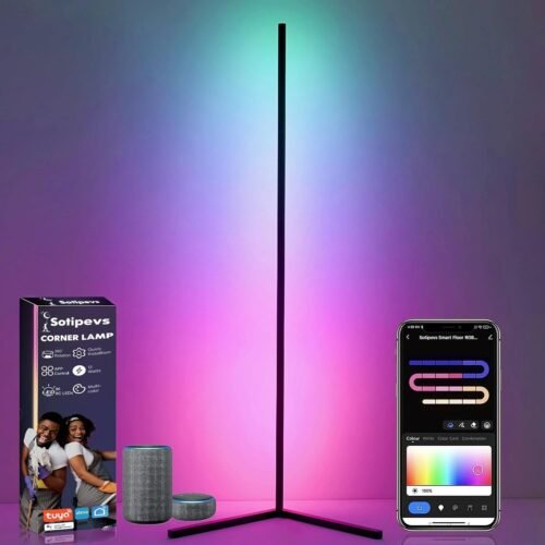 71eMn82MEwL._AC_SL1500.jpg Corner Floor Lamp - LED Corner Lamp Works with Alexa, Smart APP and Remote Control, RGB Floor Lamp with DIY Colors & Music Sync, Timer Setting, Color Changing Lamps for Bedroom Living Room Gaming Room