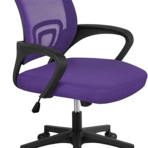 71f3wt7qwFL._AC_SL1500.jpg Yaheetech Office Computer Desk Chair Swivel Rolling, Cute Task Chair Ergonomic Conference Room, Mesh Work Study Chair Basic Comfy Desktop Chair with Wheels Arms, Blue