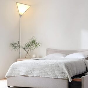 Corner Ceiling Light 1 Pack，Corner Wall Lights for Living Room Modern Corner Plug in Lights with White Acrylic Shade Corner Lights for Bedroom Kids Room Apartment