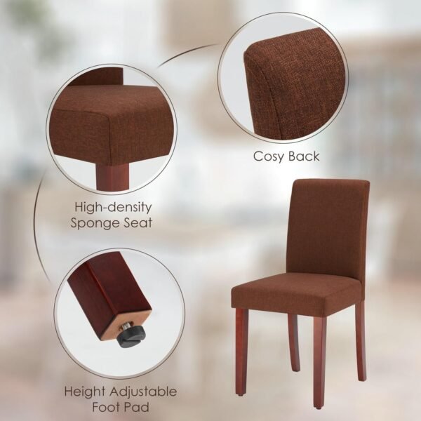 Dining Chairs, Kitchen Chairs Set of 2 with Solid Wood Legs, Armless Upholstered Indoor Kitchen Dining Room Chairs for Dining Room, Kitchen Chairs Parson Chairs