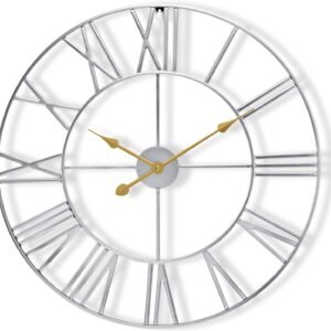 Sorbus Large Wall Clock for Living Room Decor, (40CM) 16 Inch Wall Clock Decorative, Metal Analog Roman Numeral Wall Clock Modern Wall Clocks - Large Clock Home Decor (Gold)