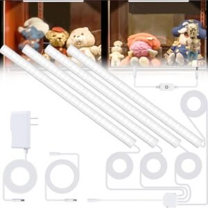 71gmxEHDPsL._AC_SL1500.jpg 4PCS x 12inch Display Cabinet Lights Warm White, Dimmable LED Shelf Lighting with Memory Function, Bookshelf Lighting, LED Lights for Display Case/Pantry/Closet/Safe, 3000K