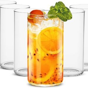 LUXU Drinking Glasses 19 oz, Thin Highball Glasses Set of 6,Clear Tall Glass Cups For Water, Juice, Beer, Drinks, and Cocktails and Mixed Drinks