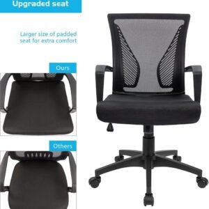 71hf4pD5dkL._AC_SL1000.jpg Furmax Office Chair Mid Back Swivel Lumbar Support Desk Chair, Computer Ergonomic Mesh Chair with Armrest (Black)