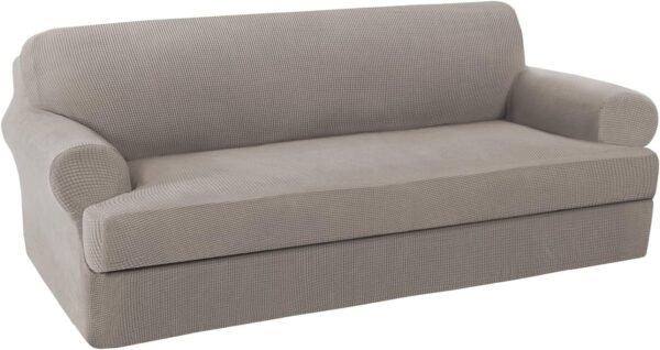 H.VERSAILTEX High Stretch Jacquard 2 Pieces Sofa Cover Couch Cover Furniture Sofa Slip Covers for Living Room, Polyester Spandex Jacquard Fabric Suit for T Cushion/Box Cushion (Sofa 72"-88", Navy)