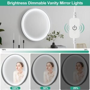 71j-kxi61kL._AC_SL1500.jpg Lamomo LED Vanity Lights for Mirror, Modern Hollywood Style Makeup Light, 13ft Bright White Dimmable Waterproof Flexible Strip Lights for Bathroom, Makeup Table, Dressing Room(Mirror Not Included)