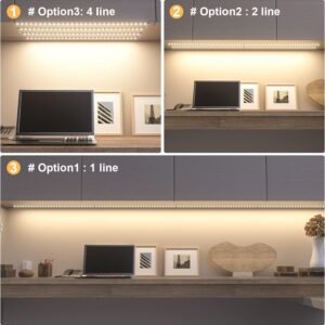71jENt5KSoL._AC_SL1500.jpg WOBANE LED Cabinet Lights, 4 PCS 20inch LED Strip Lights Kit, Under Counter Lighting for Kitchen, Under Desk, Shelf, Display Case,Furniture, 120 LEDs, 1200 Lumen, 4000K Natural White