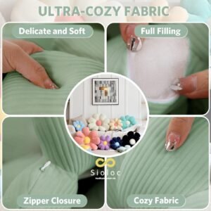 Sioloc Flower Shaped Throw Pillow, Butt Cushion, Floor Pillow,Seating Cushion, Room Decor & Plush Pillow for Bedroom Sofa Chair(Green,15.7'')