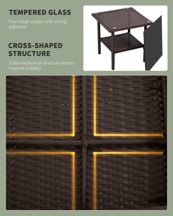 3 Piece Furniture Patio Chairs Wicker Outdoor Rattan Conversation Bistro Set for Backyard Porch Poolside Lawn (Brown)