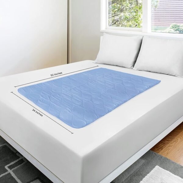 Utopia Bedding Waterproof Incontinence Bed Pads 34 x 52 Inches (Pack of 4, Blue), Washable and Reusable Underpads for Adults, Elderly and Pets, Absorbent Protective Pads