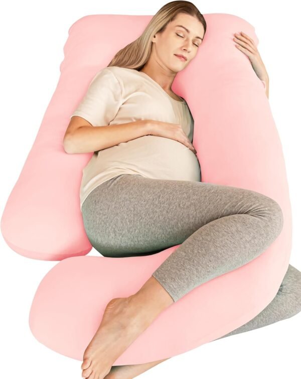 71ja04PVq2L._AC_SL1500.jpg Cute Castle Pregnancy Pillows, Soft U-Shape Maternity Pillow with Removable Cover - Full Body Pillows for Adults Sleeping - Pregnancy Must Haves - Jumbo 57 Inch - Grey