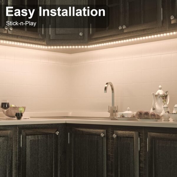 71jzx_N6JZL._AC_SL1500.jpg WOBANE LED Cabinet Lights, 4 PCS 20inch LED Strip Lights Kit, Under Counter Lighting for Kitchen, Under Desk, Shelf, Display Case,Furniture, 120 LEDs, 1200 Lumen, 4000K Natural White