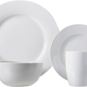 71k9aAw6nVL._AC_SL1500.jpg Basics 16-Piece Porcelain Kitchen Dinnerware Set with Plates, Bowls and Mugs, Service for 4 - White