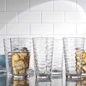 Drinking Glasses Set of 10 Highball Glass Cups, Premium Glass Quality Coolers 17 Oz. Glassware. Ideal for Water, Juice, Cocktails, and Iced Tea. Dishwasher Safe.…