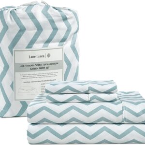 LANE LINEN Queen Sheet Set, 4 Pc Queen Size Sheets Set, 450 Thread Count 100% Cotton Sheets, Cooling Sheets Queen Size, Soft and Breathable Bed Sheets Queen, Deep Pocket Queen Sheets - Ivory