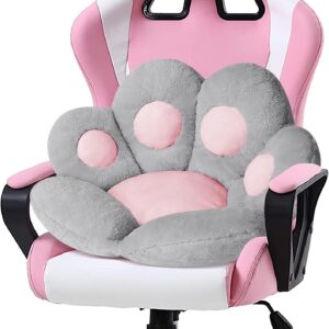 Ditucu Cat Paw Cushion Kawaii Chair Cushions 27.5 x 23.6 inch Cute Stuff Seat Pad Comfy Lazy Sofa Office Floor Pillow for Gaming Chairs Room Decor White