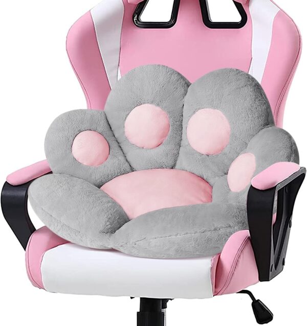 Ditucu Cat Paw Cushion Kawaii Chair Cushions 27.5 x 23.6 inch Cute Stuff Seat Pad Comfy Lazy Sofa Office Floor Pillow for Gaming Chairs Room Decor White