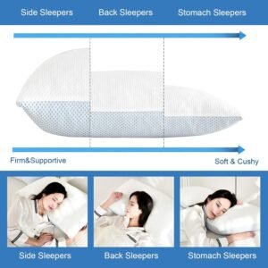 71nvG_ugi3L._AC_SL1500.jpg Cooling Shredded Memory Foam Pillow - 2 Packs Cooling Bed Pillow Adjustable Loft for Side Back & Stomach Sleepers Washable Removable Cover with Extra Bag of Fill