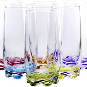 Vibrant Splash Water, Beverage Highball Glasses, 13.25 Ounce - Set of 6