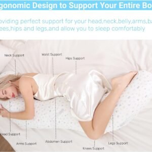 Full Body Pillow for Side Sleeper,60"*22"*11" Swan Body Pillow with Skin-Friendly Pillowcase,Ergonomic Pregnancy Body Pillow for Head,Belly,Back,Legs and HIPS Relief