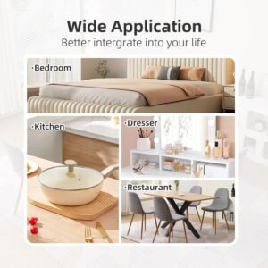 Dining Chairs Set of 4,Modern Upholstered Dining Room Chairs, Kitchen Chairs with Metal Legs, Comfortable Kitchen Chairs for Dining Room Kitchen Bedroom Cafe Bistro Restaurant,Grey