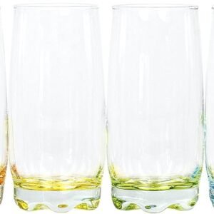Vibrant Splash Water, Beverage Highball Glasses, 13.25 Ounce - Set of 6