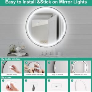 71rm_YBfEoL._AC_SL1500.jpg Lamomo LED Vanity Lights for Mirror, Modern Hollywood Style Makeup Light, 13ft Bright White Dimmable Waterproof Flexible Strip Lights for Bathroom, Makeup Table, Dressing Room(Mirror Not Included)