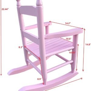 Kids Rocking Chair for Toddlers, Childs Rocker Chair, Wooden Rocking Lounge Chairs, Nursery Rocking Chairs, Outdoor Rocking Chair,Nursery Rocking Chairs for Girl Boy Indoor Outdoor (Light Pink)