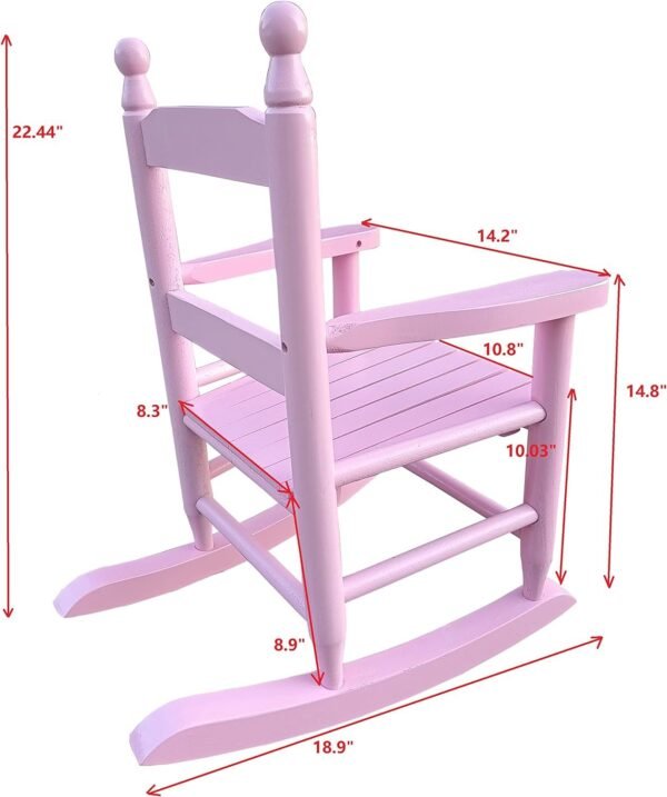 Kids Rocking Chair for Toddlers, Childs Rocker Chair, Wooden Rocking Lounge Chairs, Nursery Rocking Chairs, Outdoor Rocking Chair,Nursery Rocking Chairs for Girl Boy Indoor Outdoor (Light Pink)