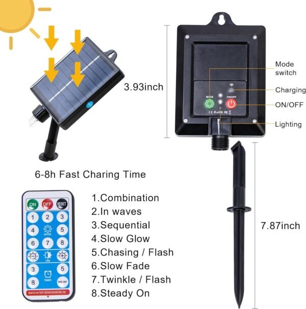 Solar Curtain Lights 138*LEDs, Star Moon Ramadan String Lights with 8 Lighting Mode, Timmer Setting, Ramadan Decorations, Waterproof Solar Powered Twinkle Hanging Fairy Lights for Outdoor