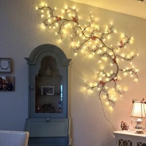 71uCiF8_xQL._AC_SL1470.jpg Enchanted Willow Vine Light, Christmas Decorations Flexible DIY Vines for Room Decor, 144 LEDs Artificial Plants Tree Branches,7.5FT Vines with Lights for Wall Bedroom Living Room Decor(1PCS)