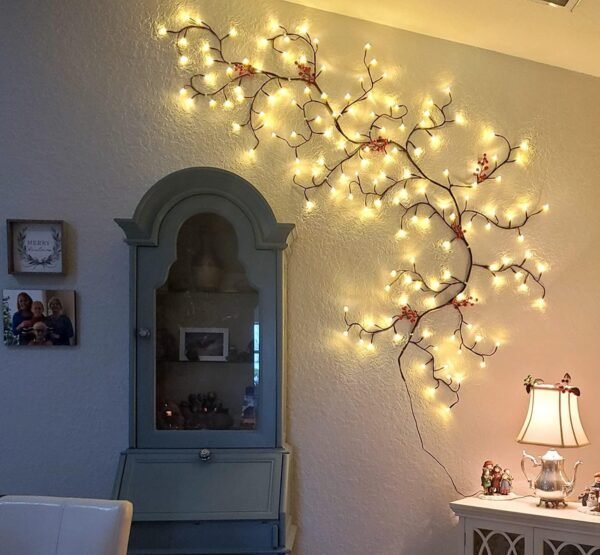 71uCiF8_xQL._AC_SL1470.jpg Enchanted Willow Vine Light, Christmas Decorations Flexible DIY Vines for Room Decor, 144 LEDs Artificial Plants Tree Branches,7.5FT Vines with Lights for Wall Bedroom Living Room Decor(1PCS)
