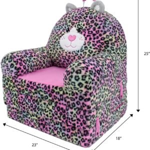 71vO_VQF-vL._AC_SL1500.jpg Soft Landing Elite Premium Character Sofa Seat & Transformable Fold-Out Lounger with Carrying Handle – Leopard