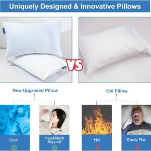 71vT_tUvdQL._AC_SL1500.jpg Cooling Shredded Memory Foam Pillow - 2 Packs Cooling Bed Pillow Adjustable Loft for Side Back & Stomach Sleepers Washable Removable Cover with Extra Bag of Fill