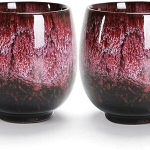 Jianzhan Ceramic Teacup, Kung Fu Tea Set, Coffee cup，Yerba Mate Set - Ceramic Mate CupSet of 4 (green)