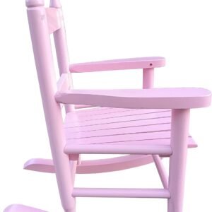 Kids Rocking Chair for Toddlers, Childs Rocker Chair, Wooden Rocking Lounge Chairs, Nursery Rocking Chairs, Outdoor Rocking Chair,Nursery Rocking Chairs for Girl Boy Indoor Outdoor (Light Pink)