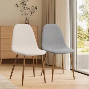 Dining Chairs Set of 4,Modern Upholstered Dining Room Chairs, Kitchen Chairs with Metal Legs, Comfortable Kitchen Chairs for Dining Room Kitchen Bedroom Cafe Bistro Restaurant,Grey