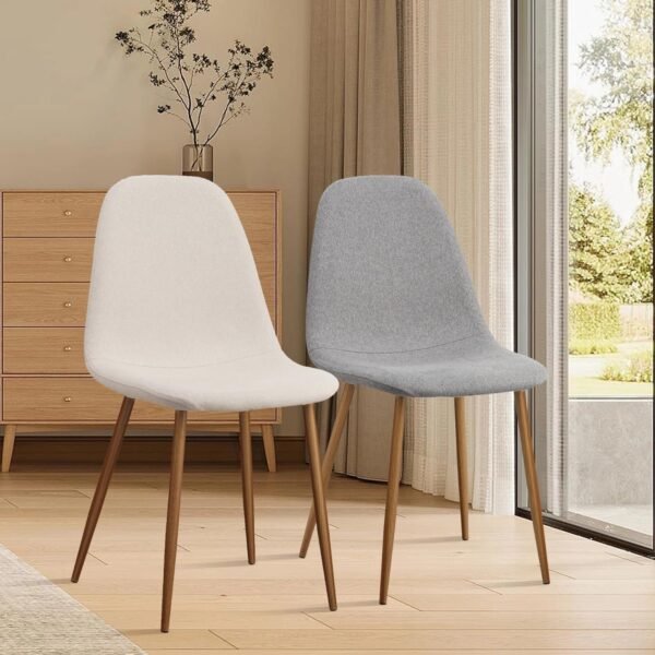 Dining Chairs Set of 4,Modern Upholstered Dining Room Chairs, Kitchen Chairs with Metal Legs, Comfortable Kitchen Chairs for Dining Room Kitchen Bedroom Cafe Bistro Restaurant,Grey